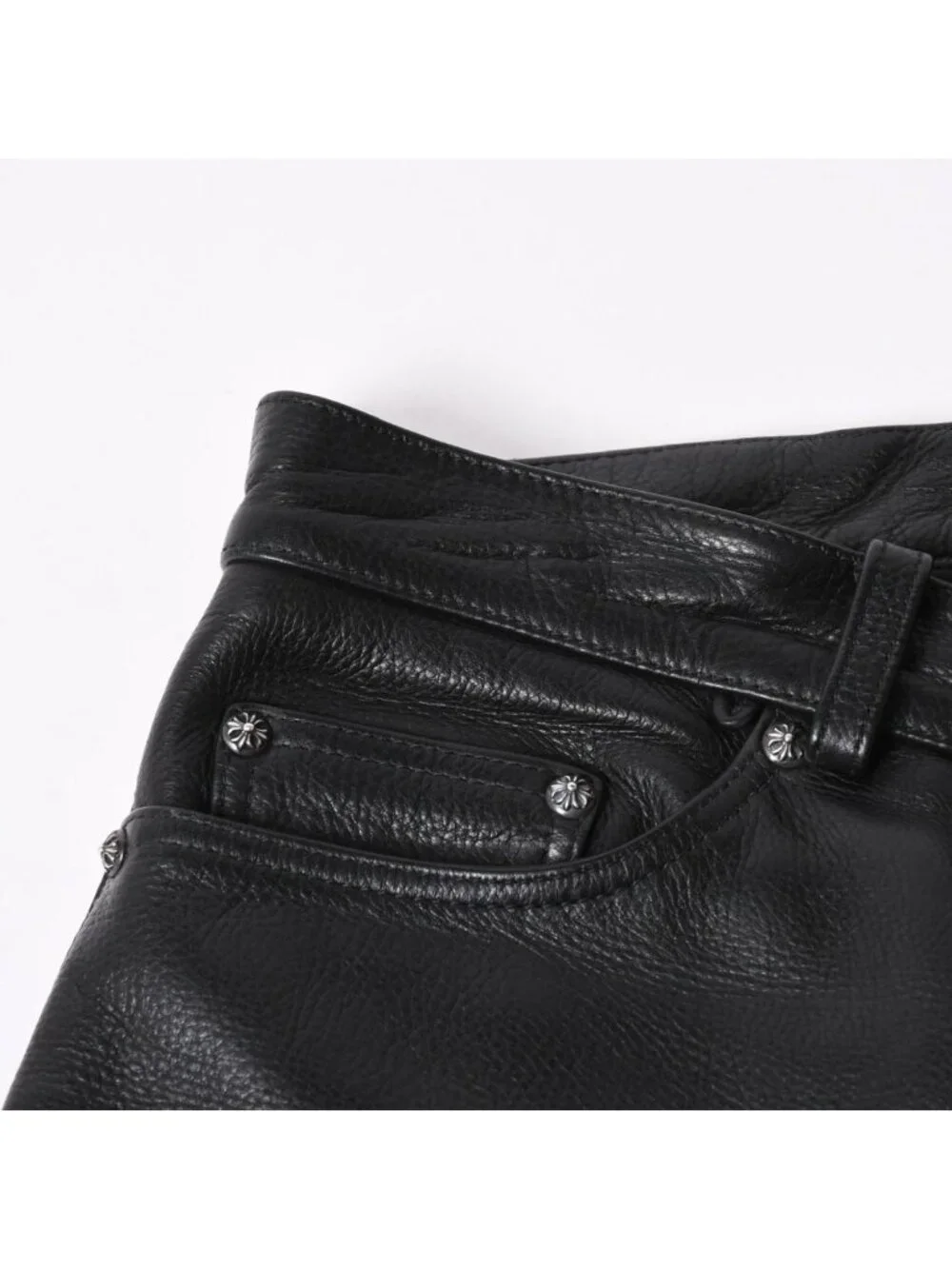 Chrome Hearts Flare Knee Pocket Leather Pants Vintage Model